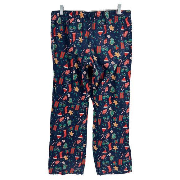 Old Navy MEDIUM Blue Christmas Holiday Pajama Pants Bottoms Elastic Waist - Picture 3 of 6